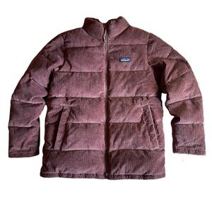 Women's Patagonia Cord Fjord Corduroy Puffy Down Jacket, Burgundy, Size M